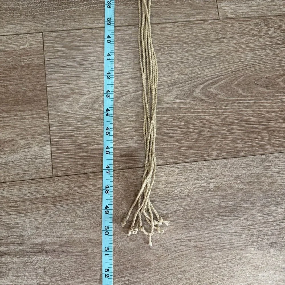 S O L D : Macrame Woven Rattan Straw Rope Braid Waist Belt O-Ring Wooden Buckle - Picture 15 of 15